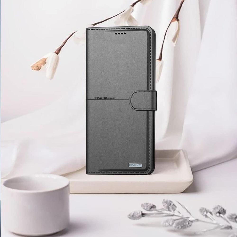 Kivano Compatible with Motorola edge 50 fusion Flip Cover | Leather Finish | Inside Pockets & Inbuilt Stand - Aibex